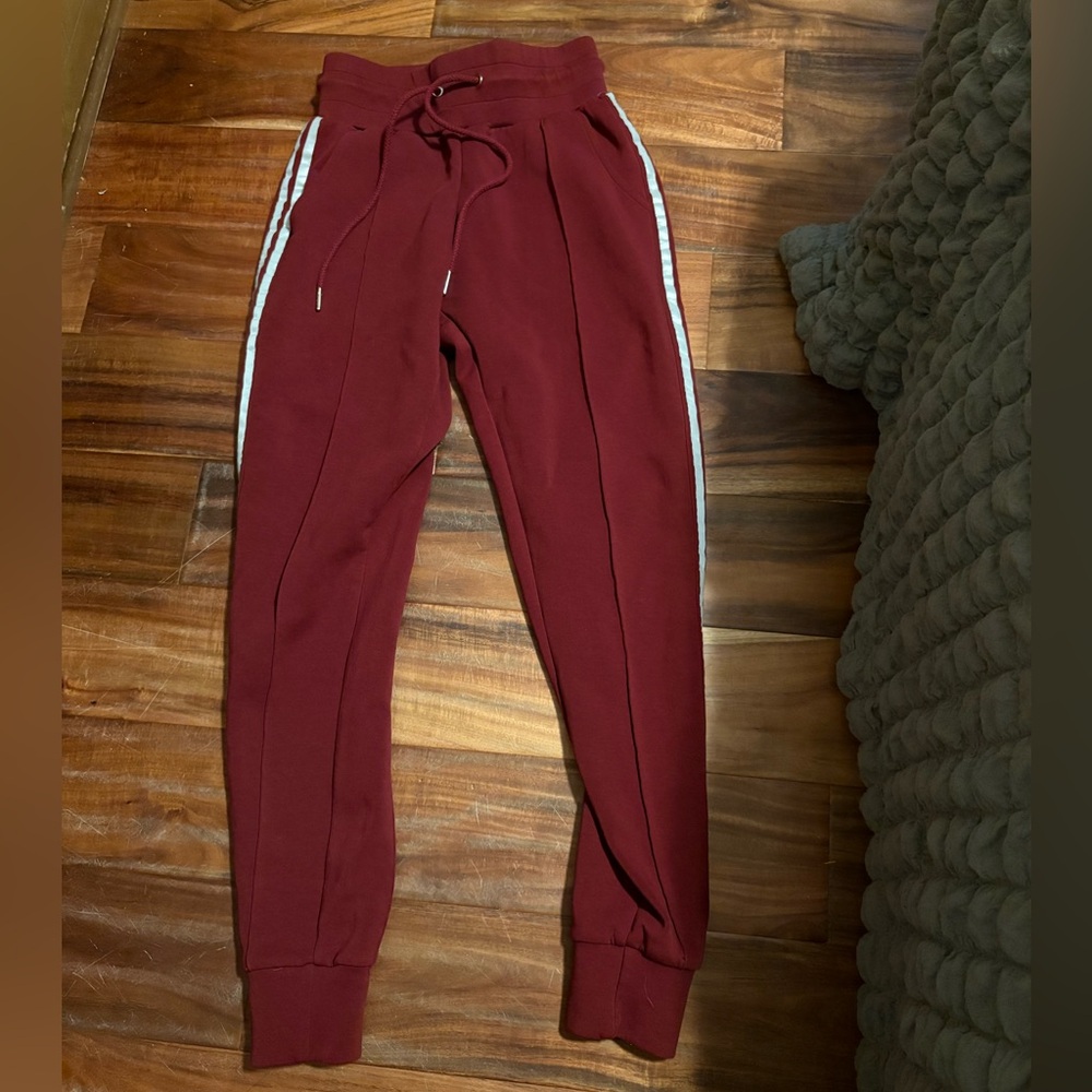 Buffbunny Collection Red Joggers Side Stripe XS Drawstring‎ Sweatpants (0975)